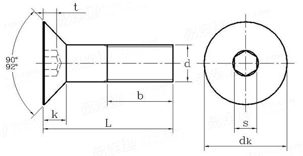 GB70.3內六角沉頭螺釘國標號